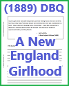 DBQ/Examining Primary Sources - A New England Girlhood by Lucy Larcom, 1889