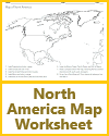 Blank Outline North America Map Worksheet