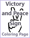 Victory and Peace Sign Coloring Page