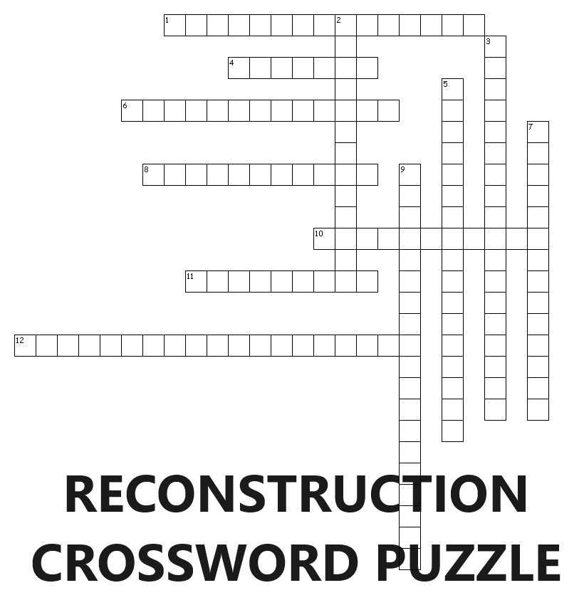 Reconstruction Crossword Puzzle with Word Bank - Free to print (PDF file).