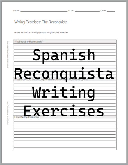 Spanish Reconquista Writing Exercises - Free to print (PDF file).