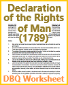 Declaration of the Rights of Man (1789) DBQ Worksheet