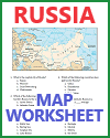 Russia Map Worksheet