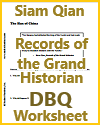 Siam Qian Records of the Grand Historian DBQ Worksheet