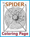 Spider Coloring Page with Spelling and Writing Practice
