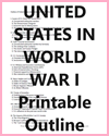 United States in World War I Outline