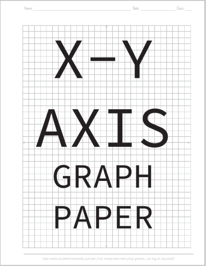 Printable X-Y Axis Graphing Paper - Free to print (PDF file).