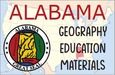 State of Alabama Geography Education - Free printable worksheets and maps for students in grades K-12.