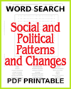 Social and Political Patterns and Changes Word Search Puzzle Worksheet