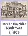 Meeting place of the Czechoslovakian Parliament, Prague.  This building, known as the Rudolphinum, was erected for a conservatory of music and art gallery.  Prague, the capital of Czechoslovakia (Czech Republic), has long been an educational center.  Its university was founded in the fourteenth century, and is one of the oldest in Europe.