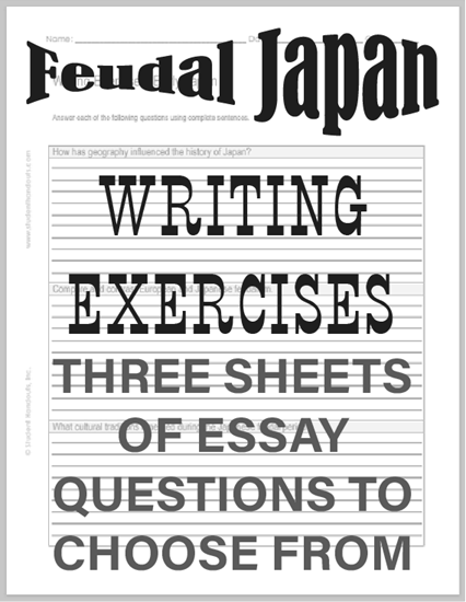 Essay Questions on Edo Japan - Three worksheets, each with three short essay questions. Free to print (PDFs).