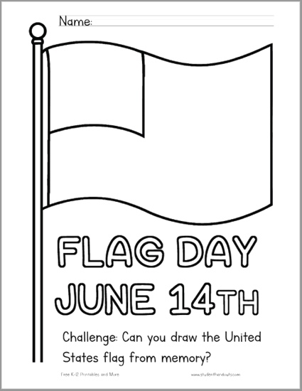 Flag Day Drawing Challenge - Free to print (PDF file).