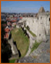 The walls of the fortress above the city of Eger, Hungary.