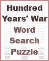 Hundred Years' War Word Search Puzzle