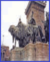 Some of the statues at Heroes' Square in Budapest, Hungary.