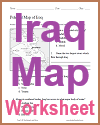 Iraq Political Map Worksheet for World Geography