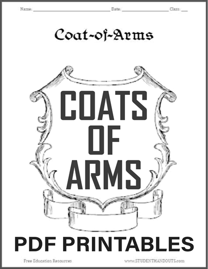 Free Printable Coats-of-Arms Sheets - PDF files.