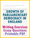 Growth of Parliamentary Democracy Writing Exercises