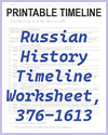 Early Russian History Timeline Worksheet; Grades 6-12