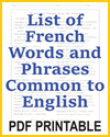 List of French Words and Phrases with Pronunciations