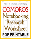 Comoros Notebooking Worksheet