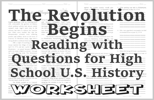 The American Revolution Begins - Free printable reading with questions.