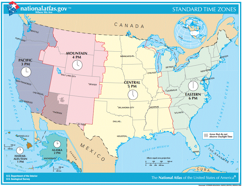 united states time zones map quiz