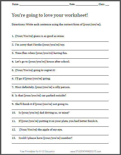 your-you-re-worksheet-free-printable-for-ela-student-handouts