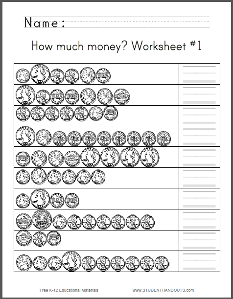 how much money worksheets for grade 2 free to print pdf